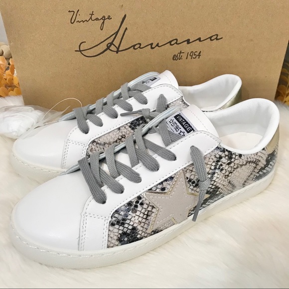 NEW Vintage Havana Betsy Golden Snake Sneakers - Picture 4 of 13